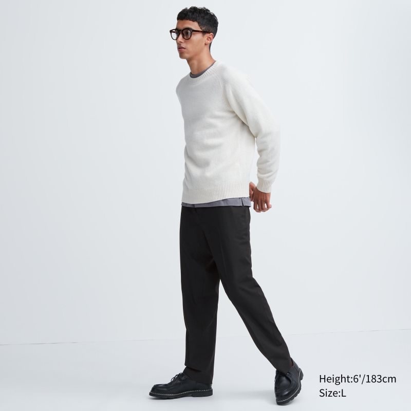 Black Men Uniqlo Smart Ankle Pants | USA FCHXO-5904