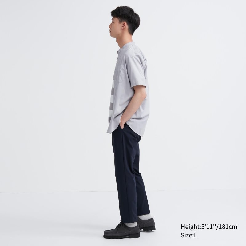 Black Men Uniqlo Smart Ankle (Ultra Stretch) Pants | USA QNUWT-2497