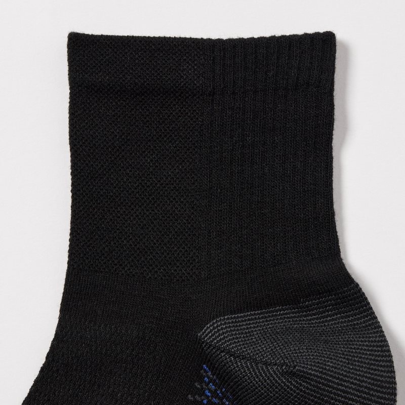 Black Men Uniqlo Sports Half Socks | USA TVXOQ-7623