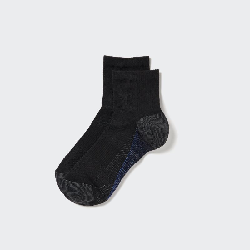 Black Men Uniqlo Sports Half Socks | USA TVXOQ-7623