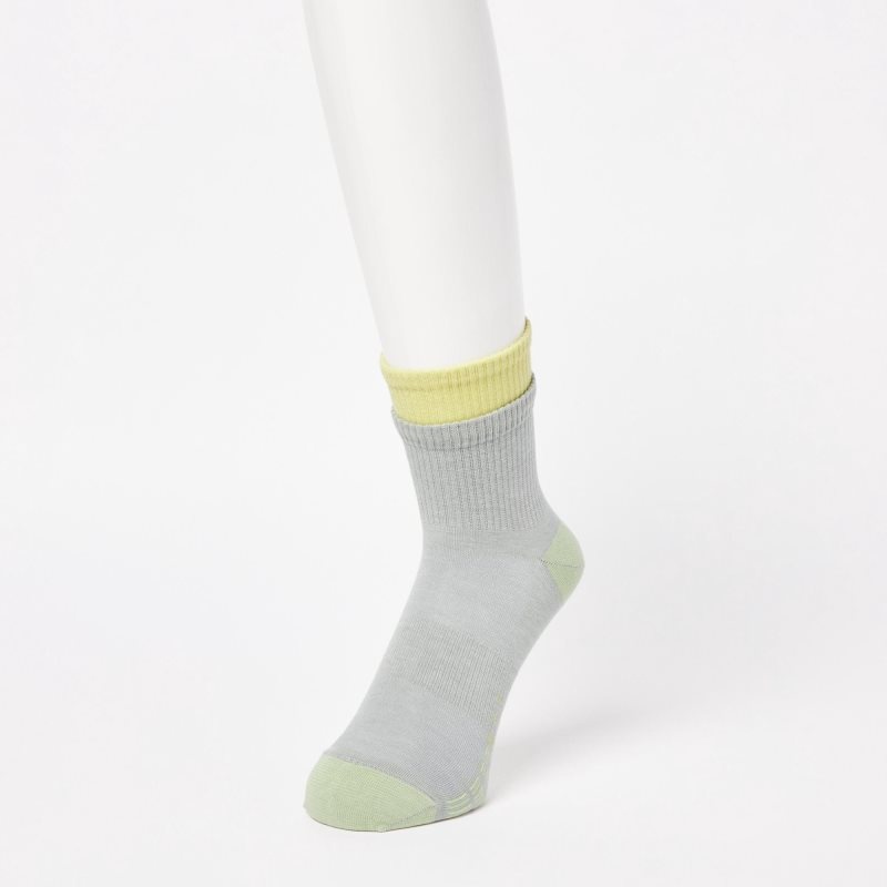 Black Men Uniqlo Sports Layered Half Socks | USA YMIFX-1058