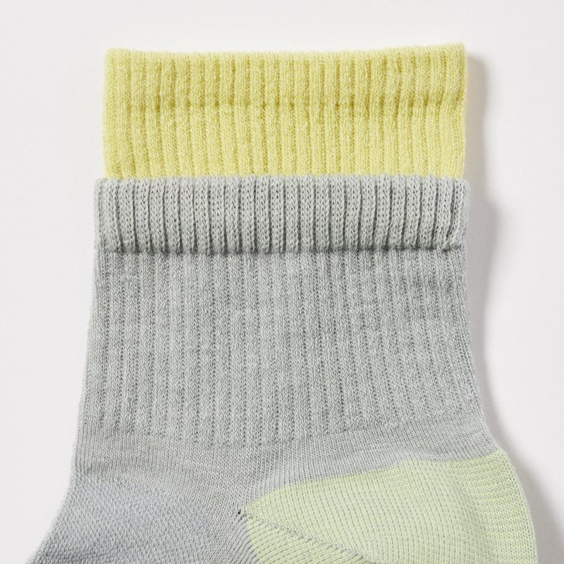 Black Men Uniqlo Sports Layered Half Socks | USA YMIFX-1058