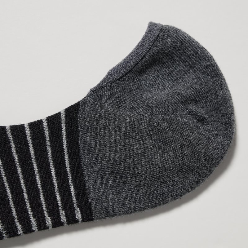 Black Men Uniqlo Striped Low Cut Socks | USA ZVODH-2741