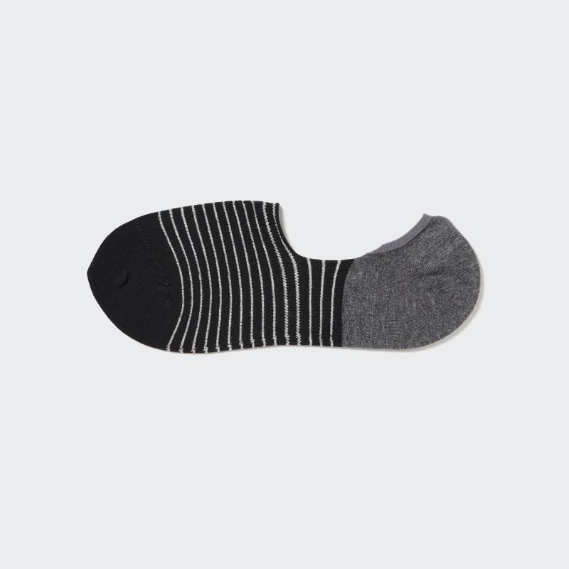 Black Men Uniqlo Striped Low Cut Socks | USA ZVODH-2741