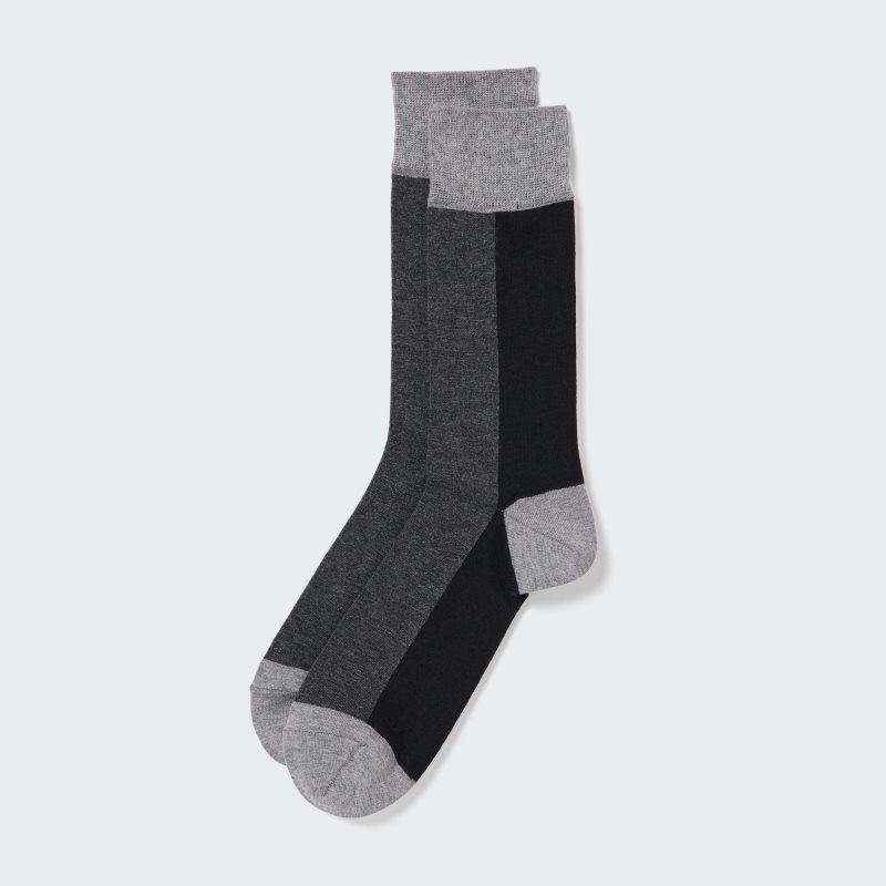 Black Men Uniqlo Striped Socks | USA MZGTQ-5640