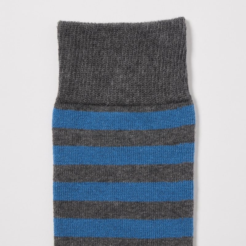 Black Men Uniqlo Striped Socks | USA VACEK-4753