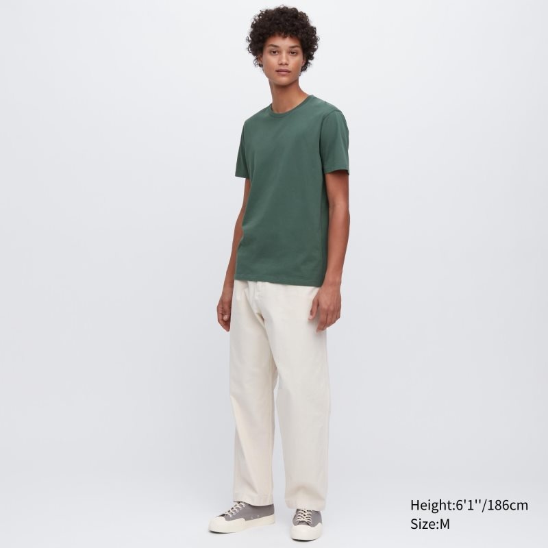 Black Men Uniqlo Supima® Cotton Crew Neck Short-sleeve T Shirts | USA PRJYK-4580