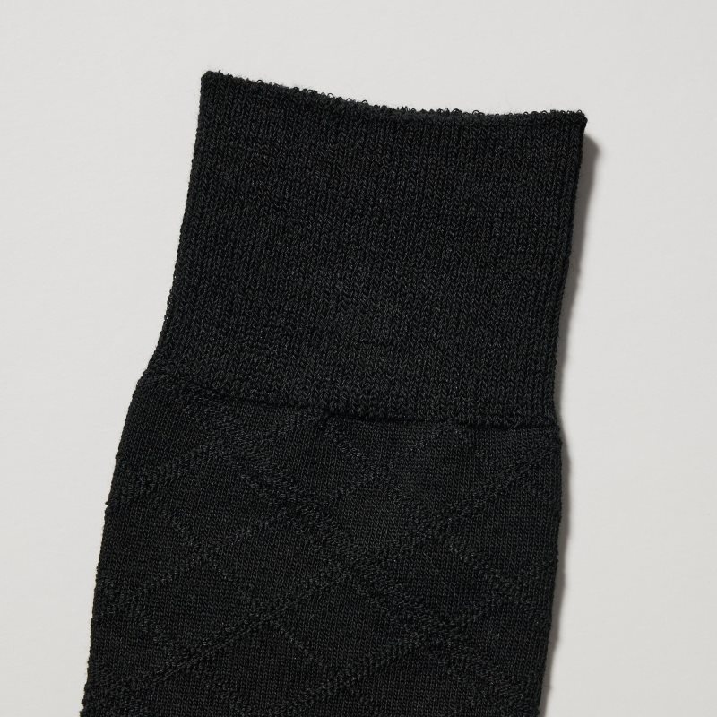 Black Men Uniqlo Supima Cotton Links Checked Socks | USA MSKLB-2583