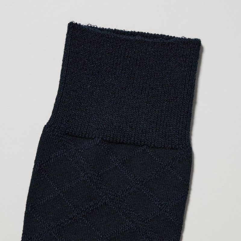 Black Men Uniqlo Supima Cotton Links Checked Socks | USA MSKLB-2583