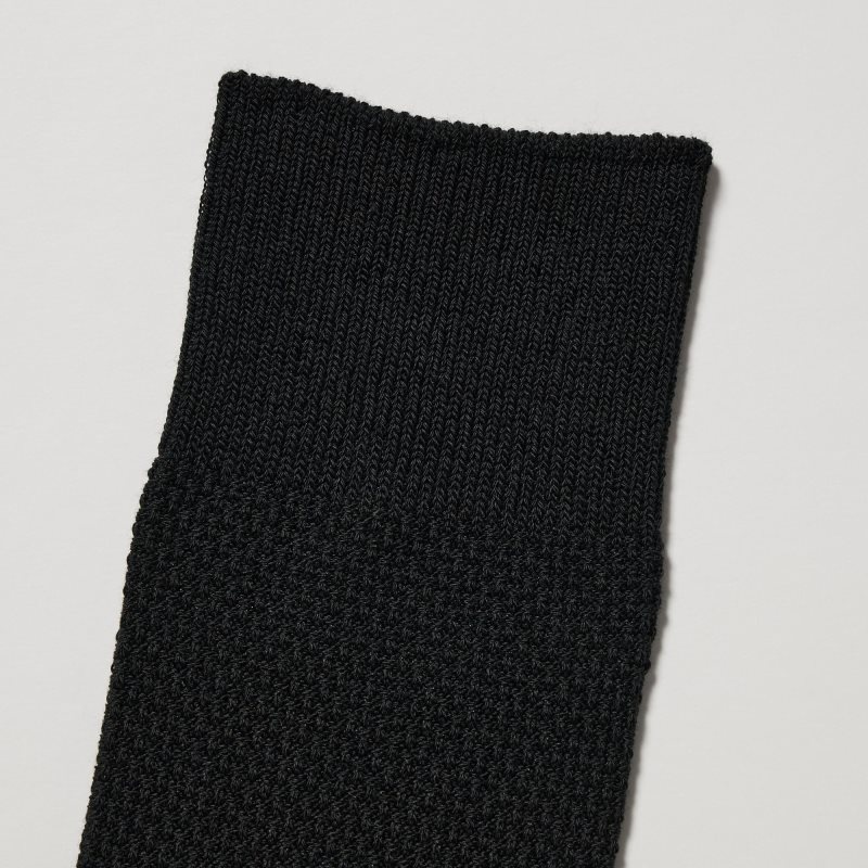 Black Men Uniqlo Supima® Cotton Pique Socks | USA PVZUF-0736