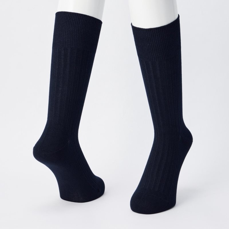 Black Men Uniqlo Supima® Cotton Wide-ribbed Socks | USA XNCIP-7134