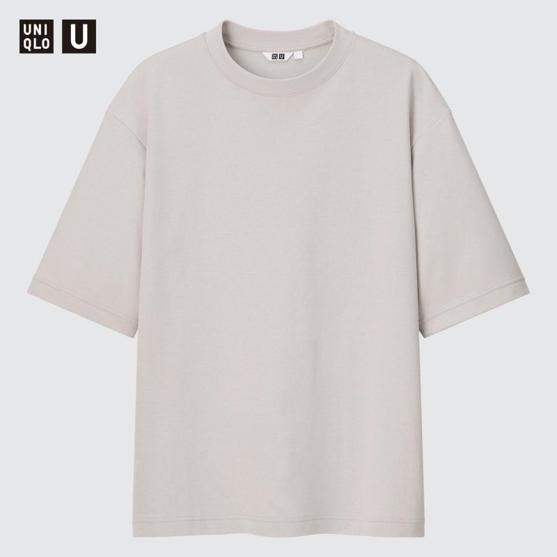 Black Men Uniqlo U Airism Cotton Oversized Crew Neck Half-sleeve T Shirts | USA RVGTB-4537