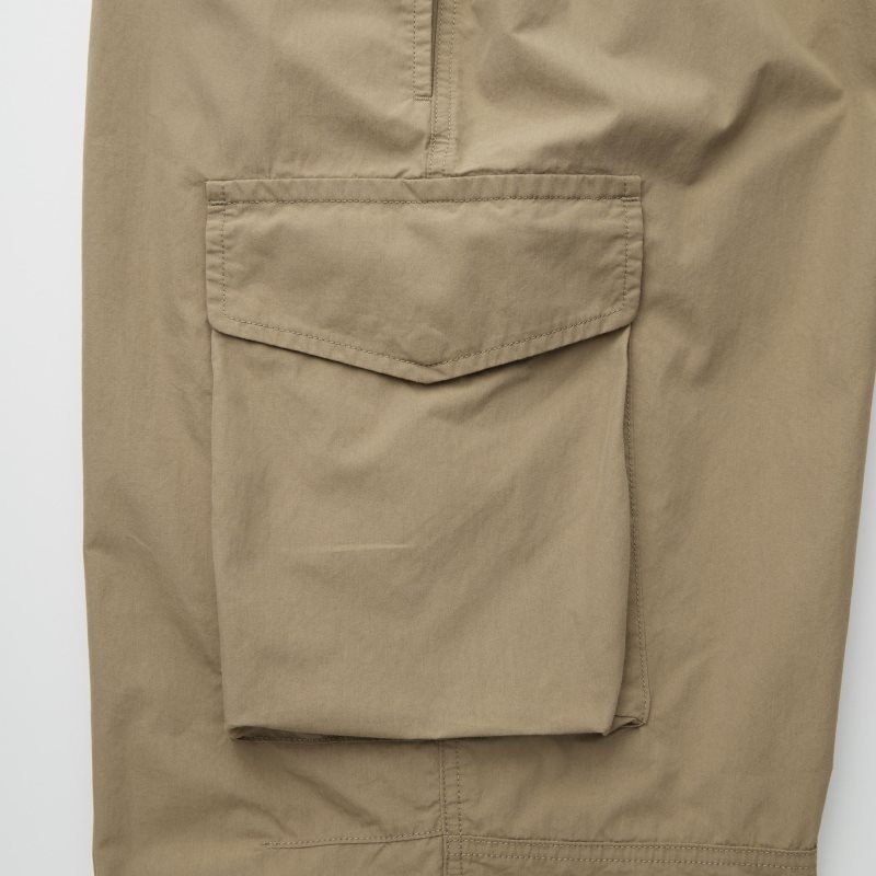 Black Men Uniqlo U Wide-fit Parachute Cargo Pants | USA YAJKE-3602