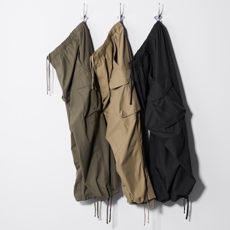 Black Men Uniqlo U Wide-fit Parachute Cargo Pants | USA YAJKE-3602