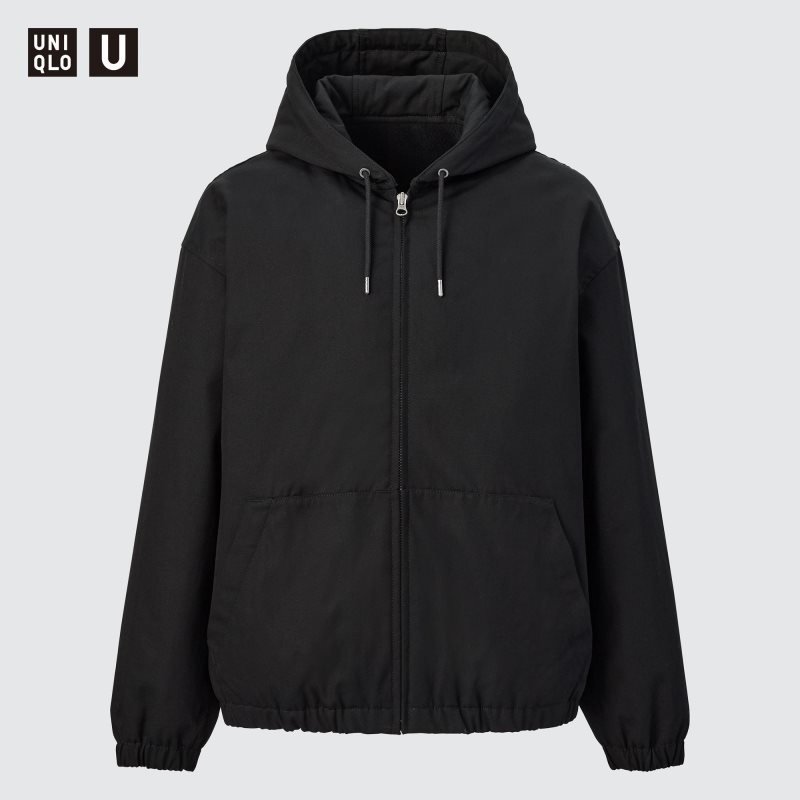 Black Men Uniqlo U Zip-up Jackets | USA LVAOS-7430