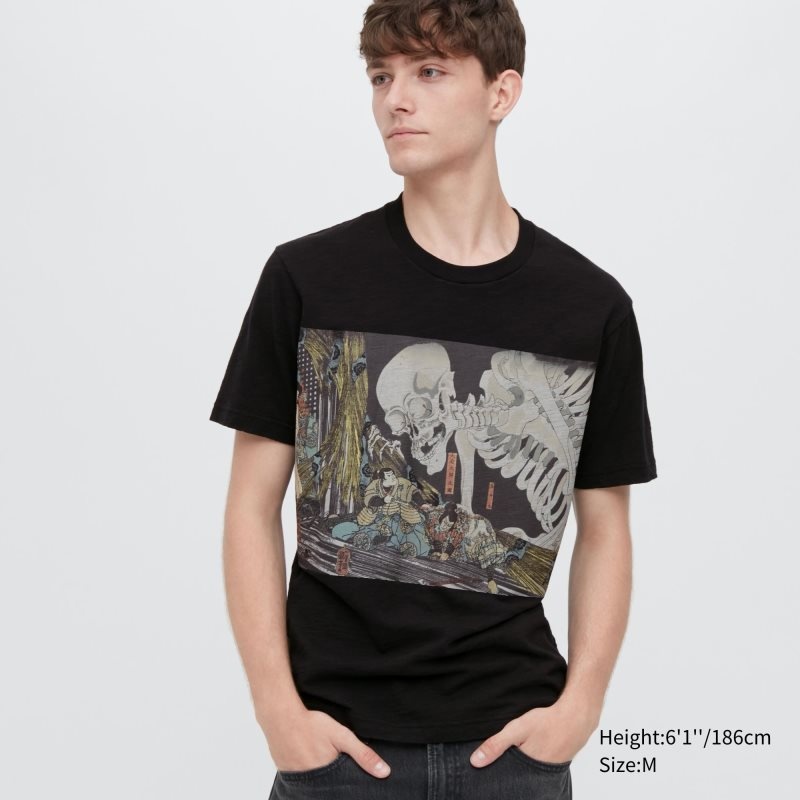 Black Men Uniqlo Ukiyo-e Ut (Short-sleeve Graphic) T Shirts | USA PFEWR-8263