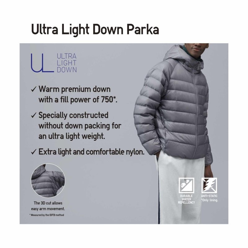 Black Men Uniqlo Ultra Light Down (3d Cut) Parka | USA YENFP-6273