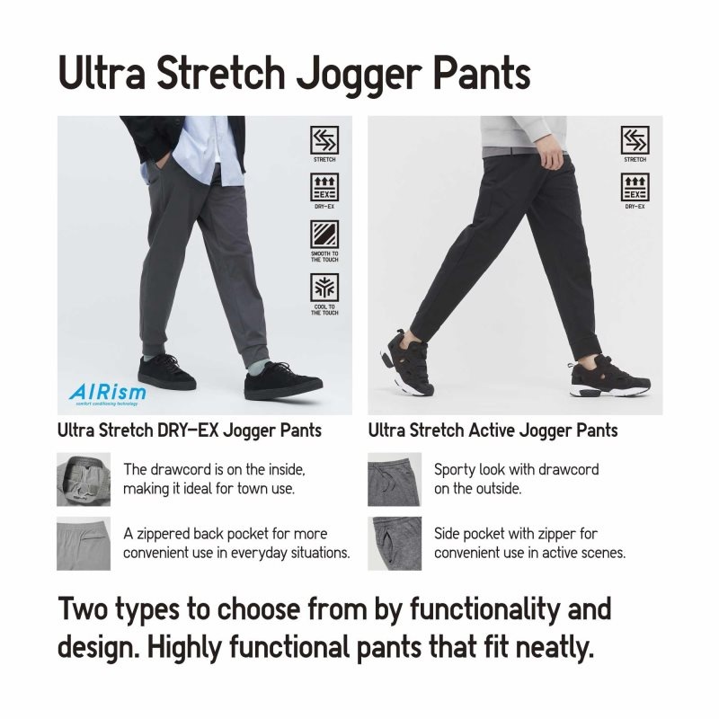 Black Men Uniqlo Ultra Stretch Active Jogger | USA CGVYI-7341