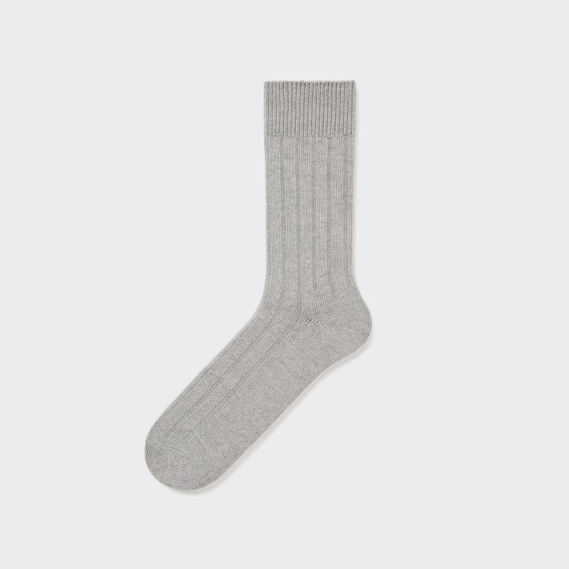 Black Men Uniqlo Wide-ribbed Socks | USA SKTBI-3419