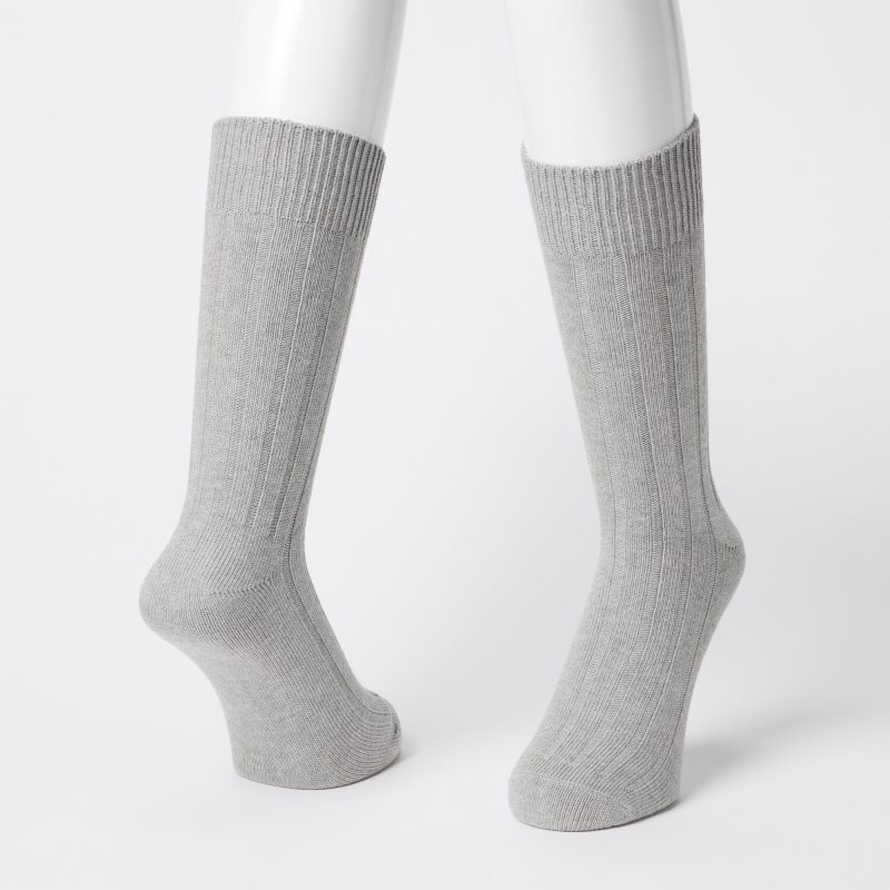 Black Men Uniqlo Wide-ribbed Socks | USA SKTBI-3419