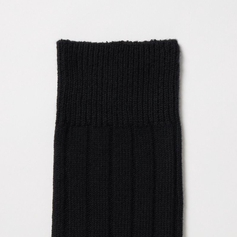 Black Men Uniqlo Wide-ribbed Socks | USA SKTBI-3419