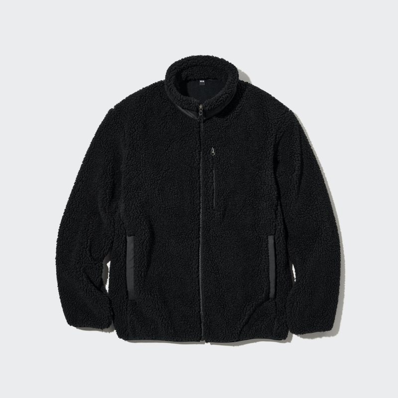 Black Men Uniqlo Windproof Outer Fleece Jackets | USA LWOYH-9184