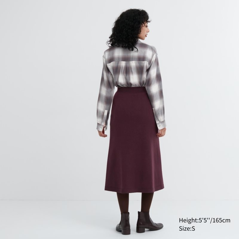 Black Women Uniqlo 3d Knit Souffle Yarn Skirts | USA STKHP-0391