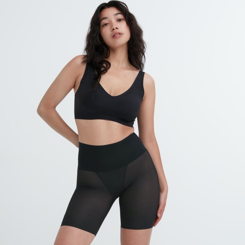 Black Women Uniqlo Airism Smooth Body Shaper Unlined Half Shorts | USA SENUJ-1243