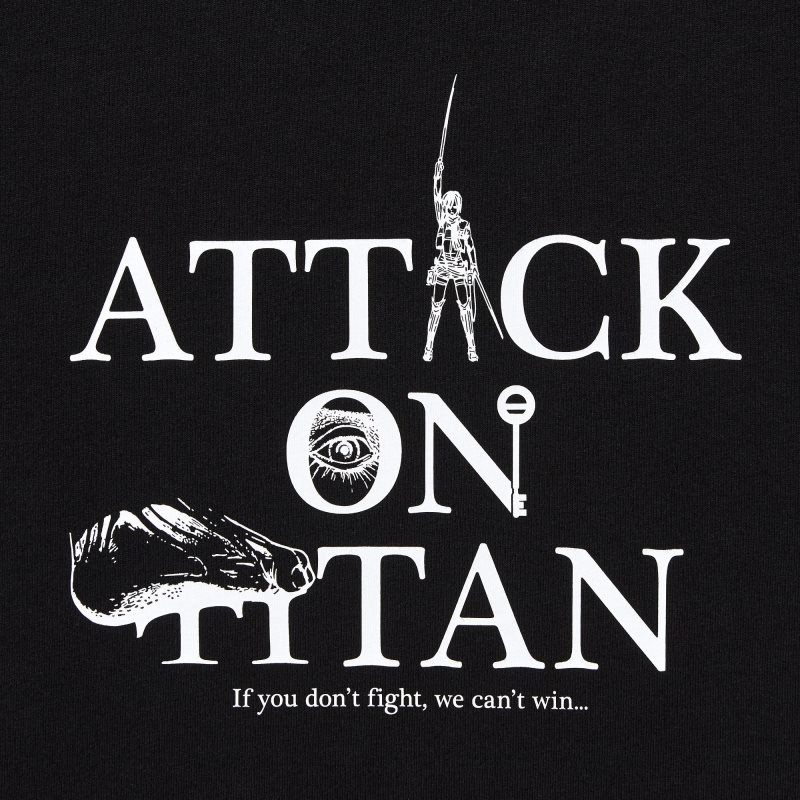 Black Women Uniqlo Attack On Titan Ut (Short-sleeve Graphic) (If We Don't Fight, We Can't Win) T Shirts | USA BXLJW-3108