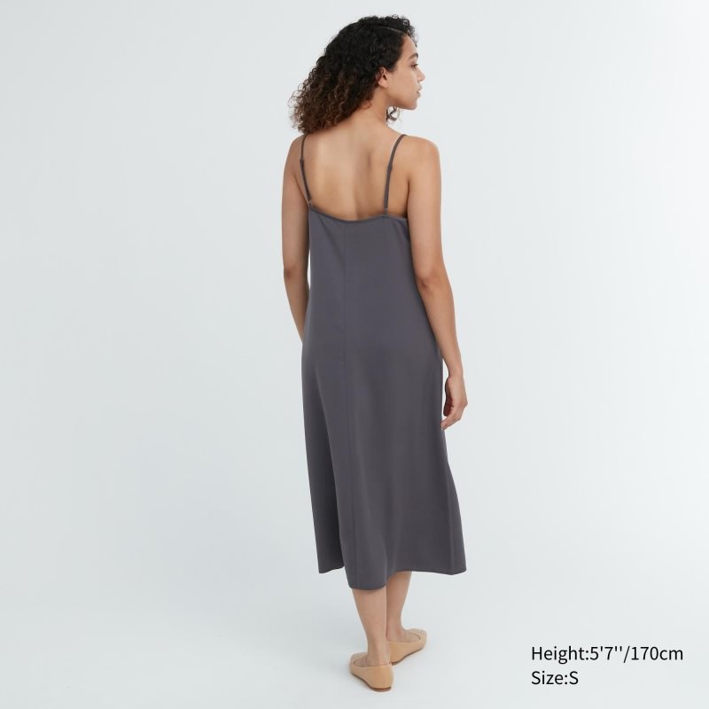 Black Women Uniqlo Camisole Midi Dress | USA ONYUF-3215