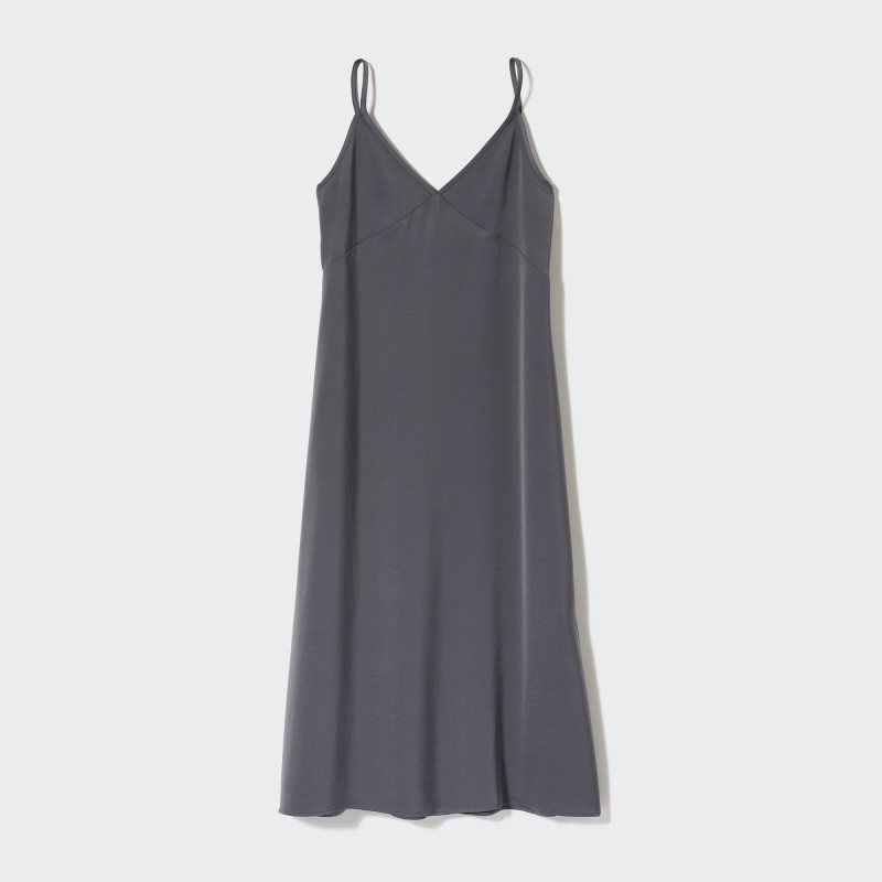 Black Women Uniqlo Camisole Midi Dress | USA ONYUF-3215