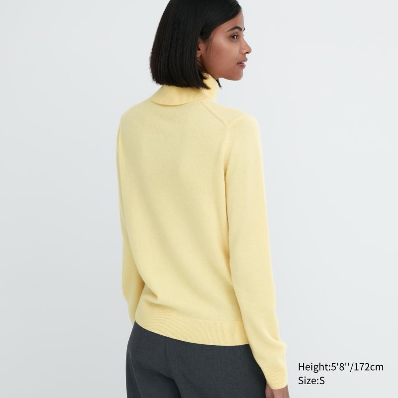 Black Women Uniqlo Cashmere Turtleneck Long-sleeve Sweaters | USA YIZMN-8091