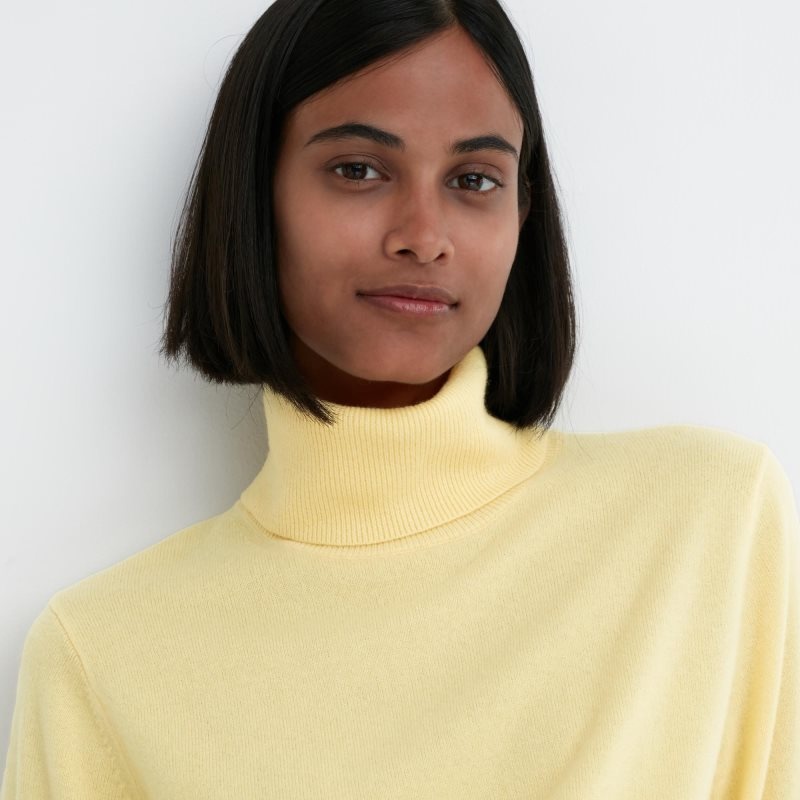 Black Women Uniqlo Cashmere Turtleneck Long-sleeve Sweaters | USA YIZMN-8091