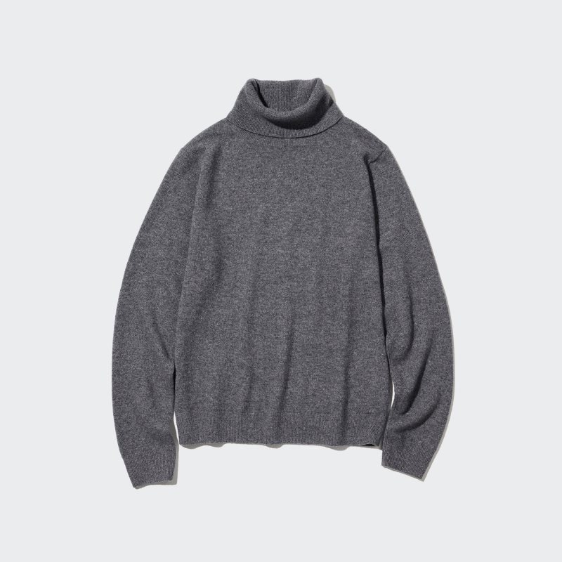 Black Women Uniqlo Cashmere Turtleneck Long-sleeve Sweaters | USA YIZMN-8091