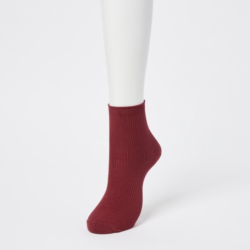 Black Women Uniqlo Crew Ribbed (3 Pairs) Socks | USA IFEBO-8729