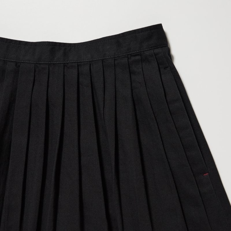 Black Women Uniqlo Denim Gather Skirts | USA ZXQKC-4157