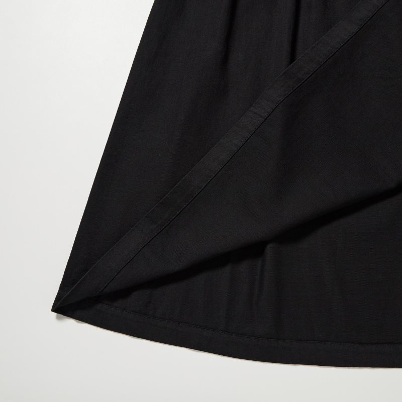 Black Women Uniqlo Denim Gather Skirts | USA ZXQKC-4157