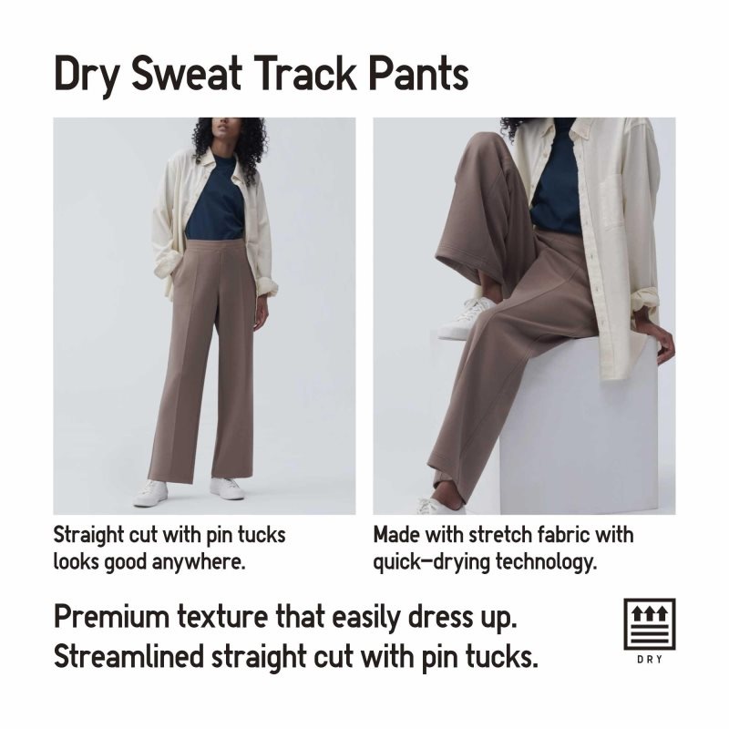 Black Women Uniqlo Dry Sweat Track Pants | USA QYOSN-9256