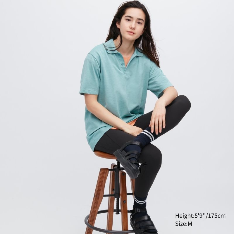 Black Women Uniqlo Dry-ex Polo Shirts | USA EDNKX-3679