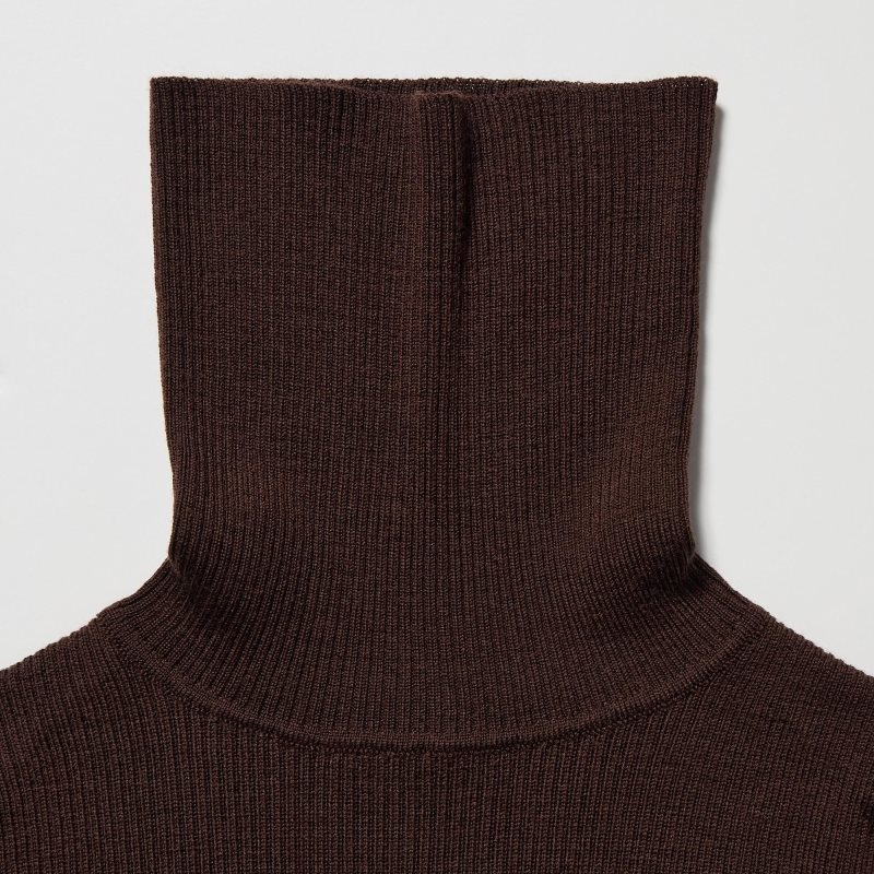 Black Women Uniqlo Extra Fine Merino Ribbed Turtleneck Long-sleeve Sweaters | USA LCFPM-5034