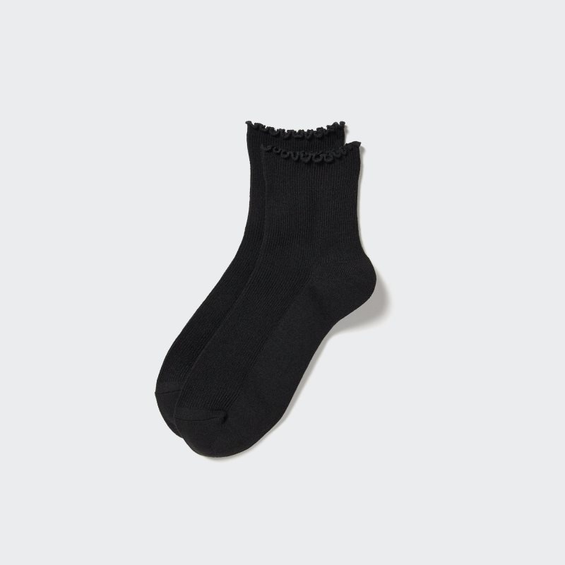 Black Women Uniqlo Heattech Crew Mellow Socks | USA RSAOM-1048