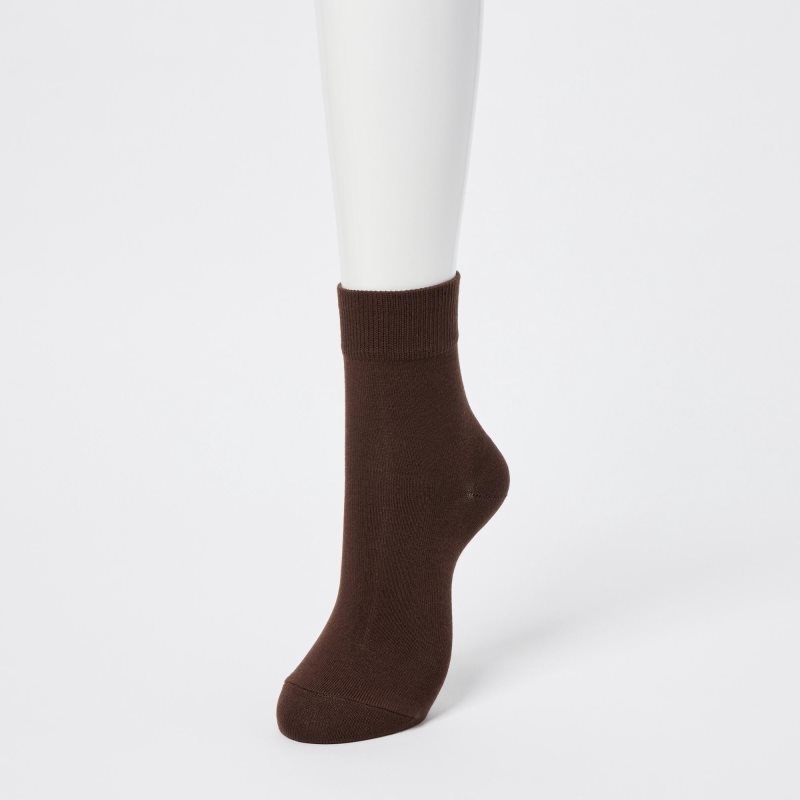 Black Women Uniqlo Heattech Crew Relax Socks | USA CWFXB-4705