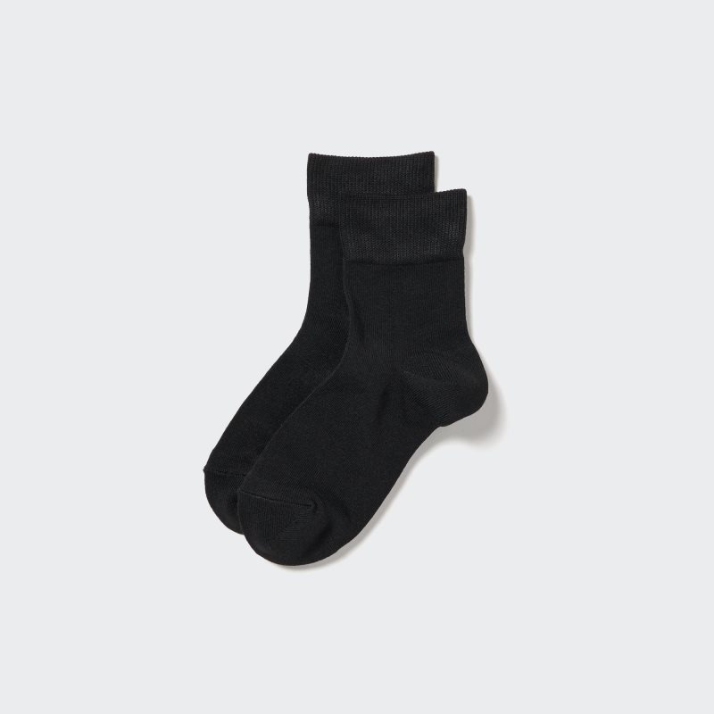 Black Women Uniqlo Heattech Crew Relax Socks | USA CWFXB-4705