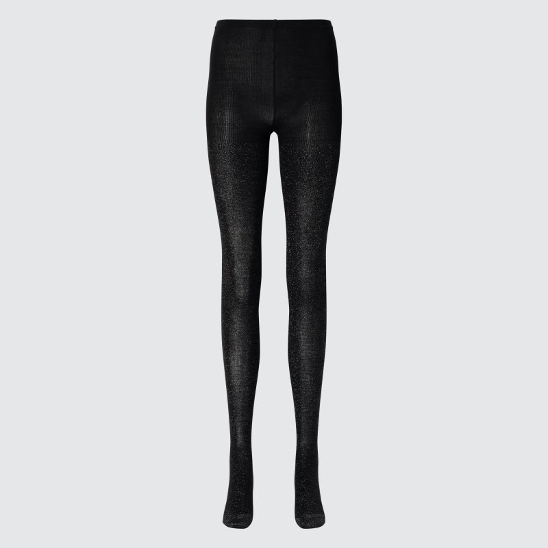 Black Women Uniqlo Heattech Glitter Knitted Tight | USA KORBX-2639