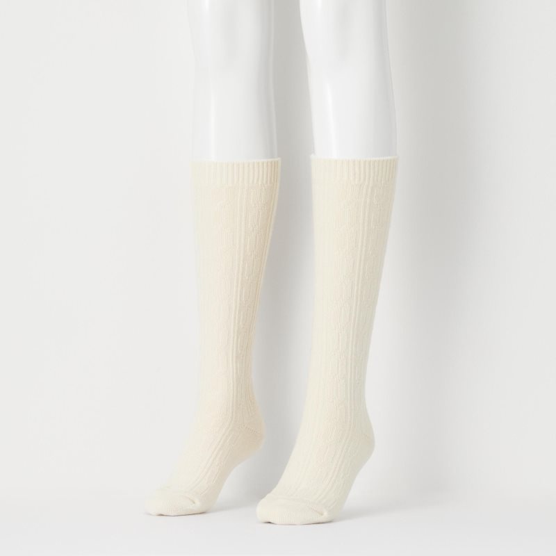 Black Women Uniqlo Heattech Knee High (Cable) Socks | USA BPGHO-5719