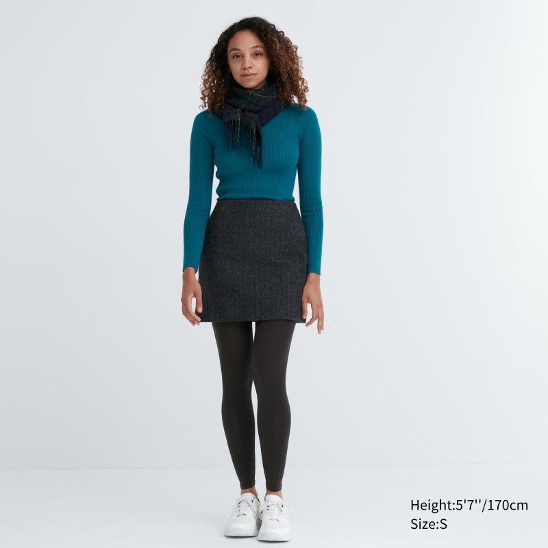 Black Women Uniqlo Heattech Leggings | USA VLQSB-2486