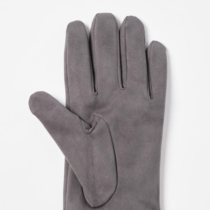 Black Women Uniqlo Heattech Lining Faux Suede Gloves | USA VQCNM-8257