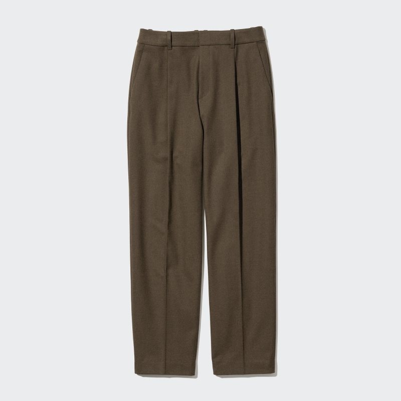 Black Women Uniqlo Heattech Pleated Tapered Pants | USA VYFDX-8730