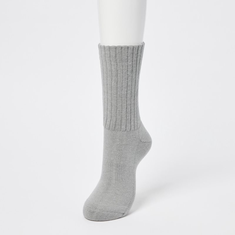 Black Women Uniqlo Heattech Ribbed Pile Socks | USA GSREM-9620