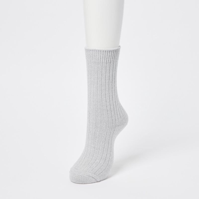 Black Women Uniqlo Heattech Ribbed Socks | USA QNXYC-7645